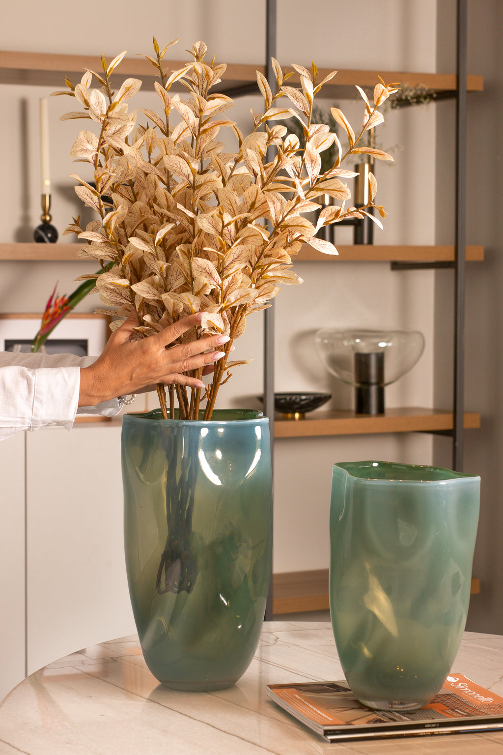 VASO DE VIDRO JADE M