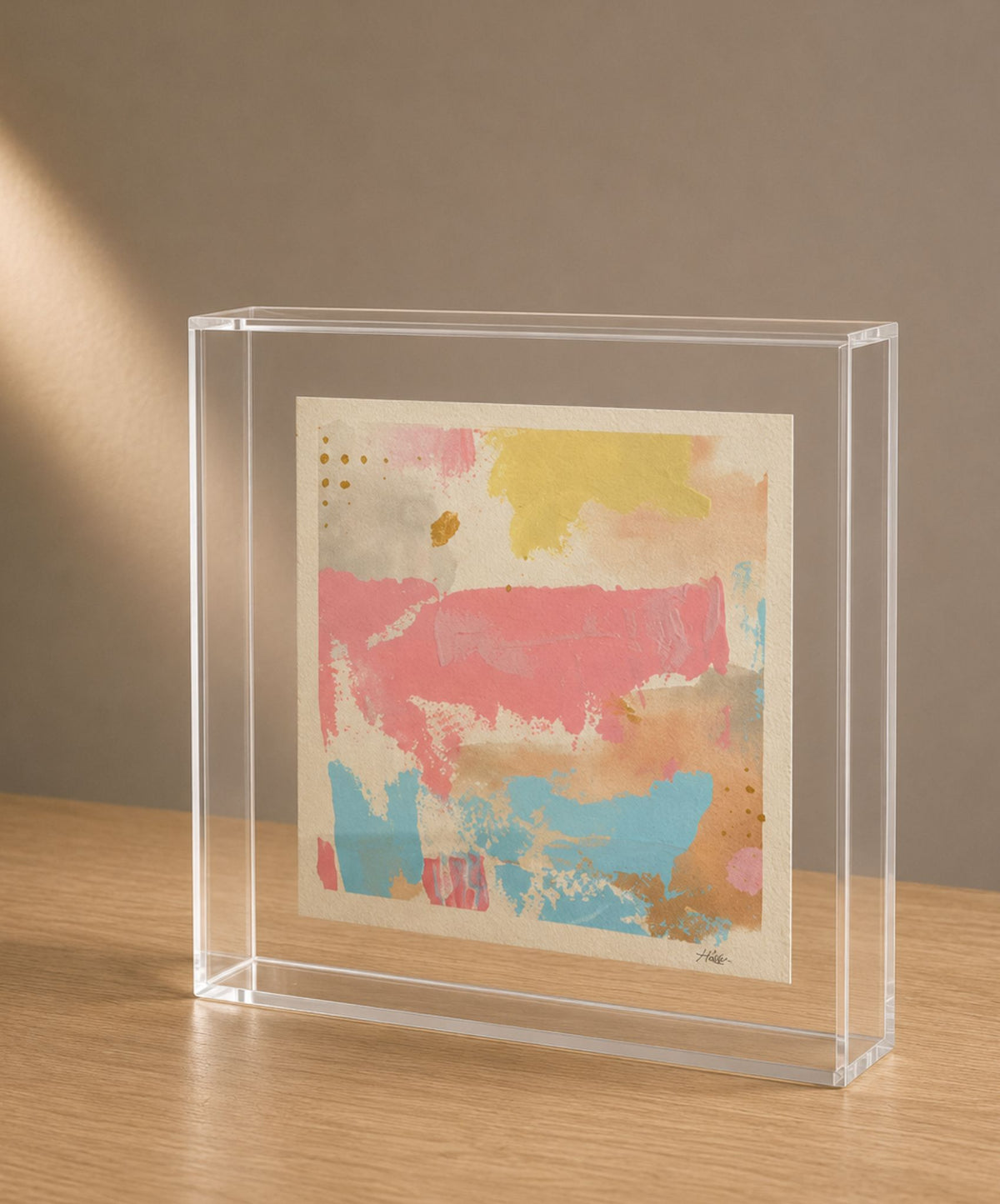 Quadro em Acrílico com Pintura Abstrata em Técnica Mista | Coleção Pastel | Felipe Bernardes