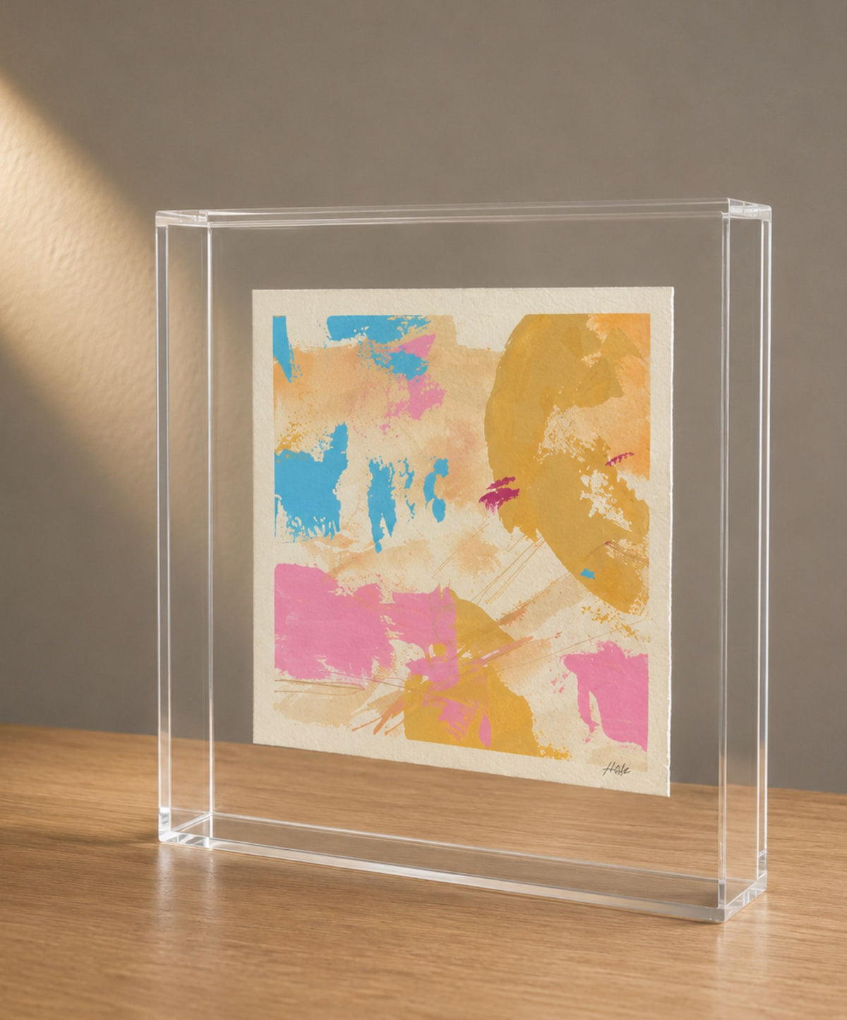 Quadro em Acrílico com Pintura Abstrata em Técnica Mista | Coleção Pastel | Felipe Bernardes