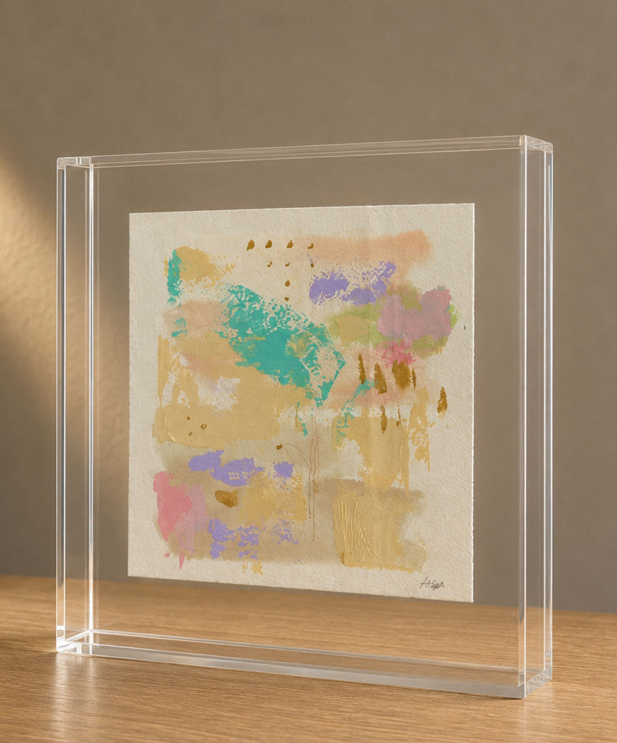 Quadro em Acrílico com Pintura Abstrata em Técnica Mista | Coleção Pastel | Felipe Bernardes