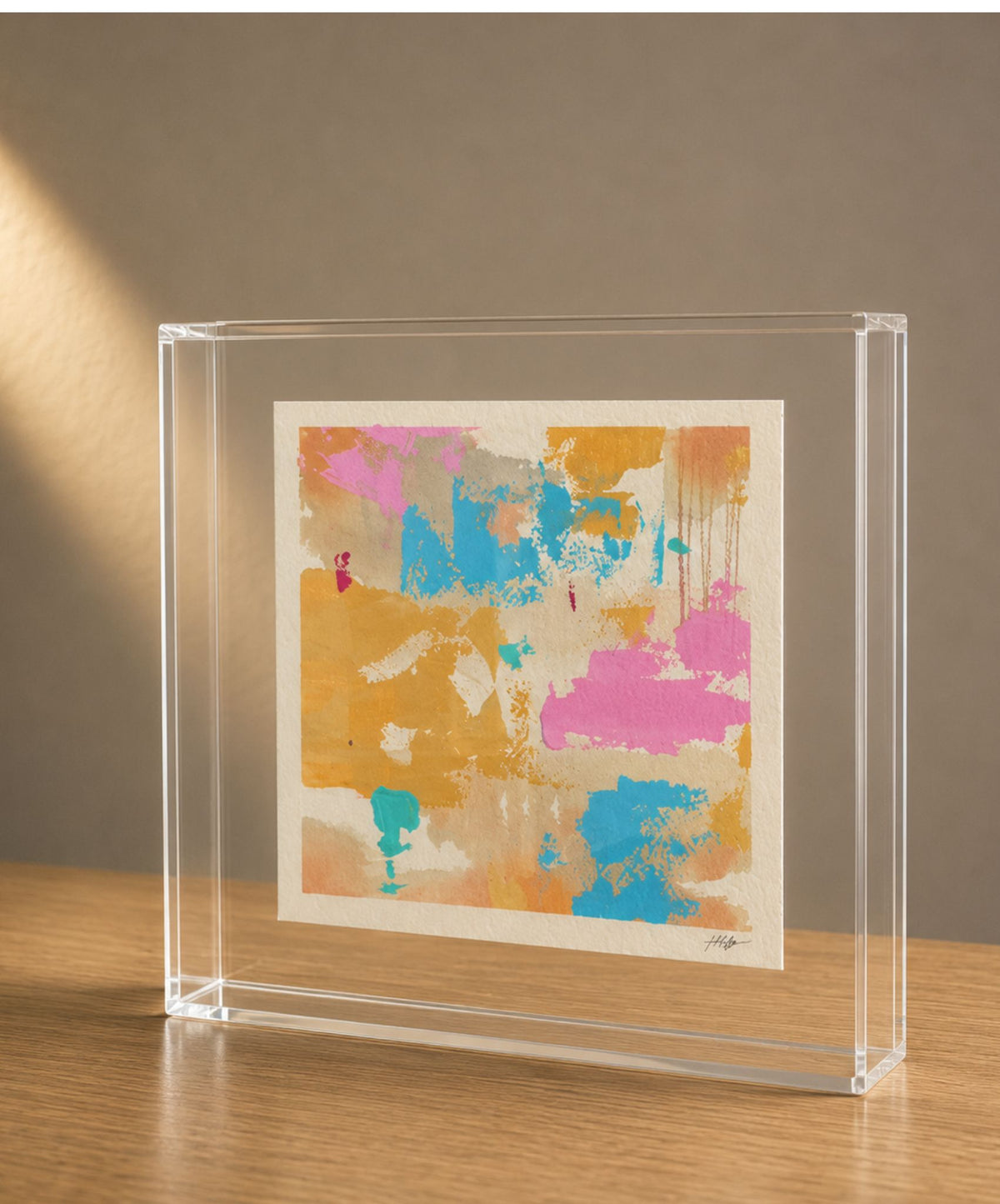 Quadro em Acrílico com Pintura Abstrata em Técnica Mista | Coleção Pastel | Felipe Bernardes