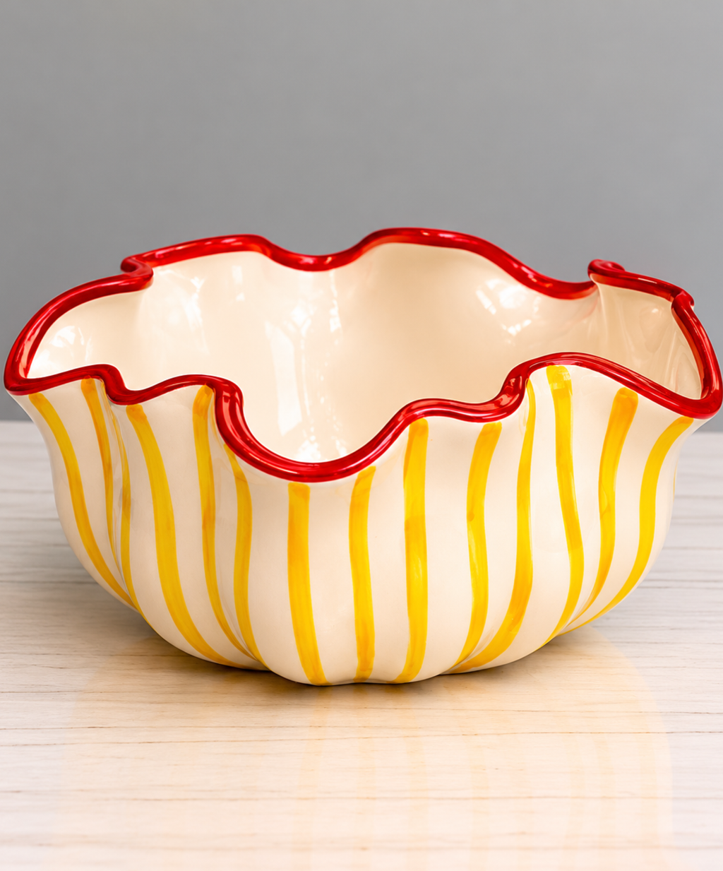 Vaso Línea Baixo Amarelo com Vermelho