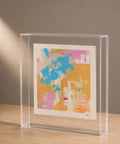 Quadro em Acrílico com Pintura Abstrata em Técnica Mista | Categoria Rosa | Felipe Bernardes
