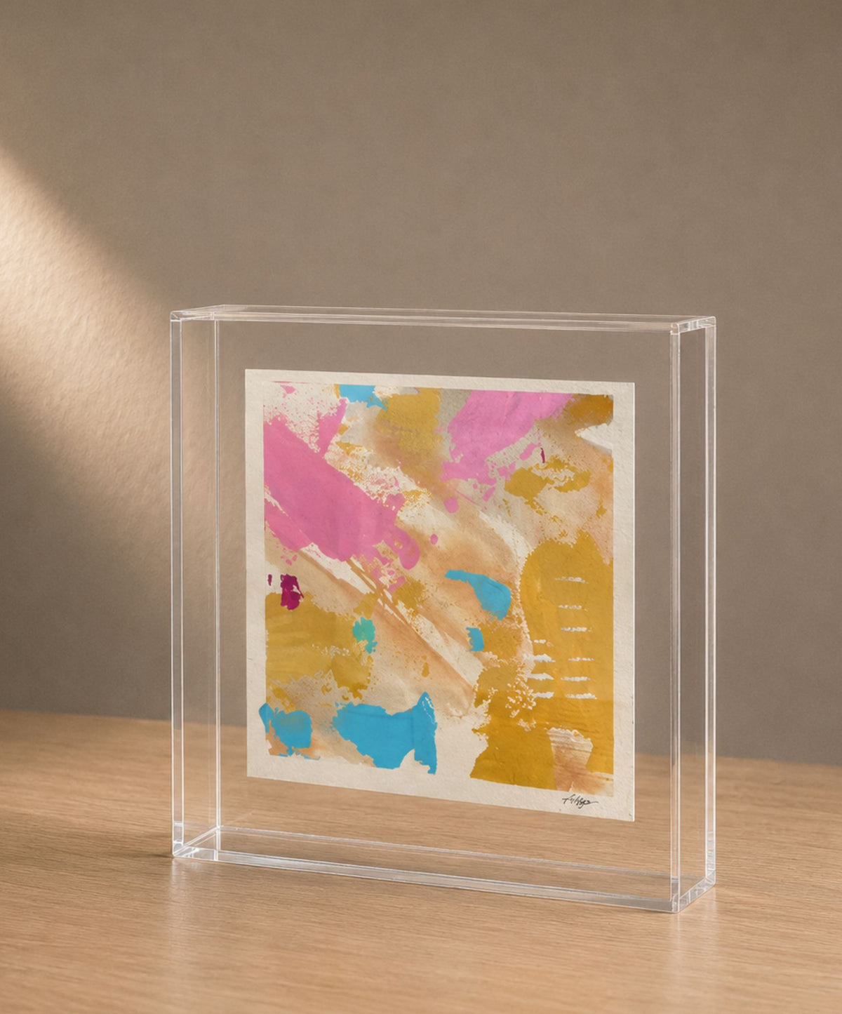Quadro em Acrílico com Pintura Abstrata em Técnica Mista | Coleção Pastel | Felipe Bernardes