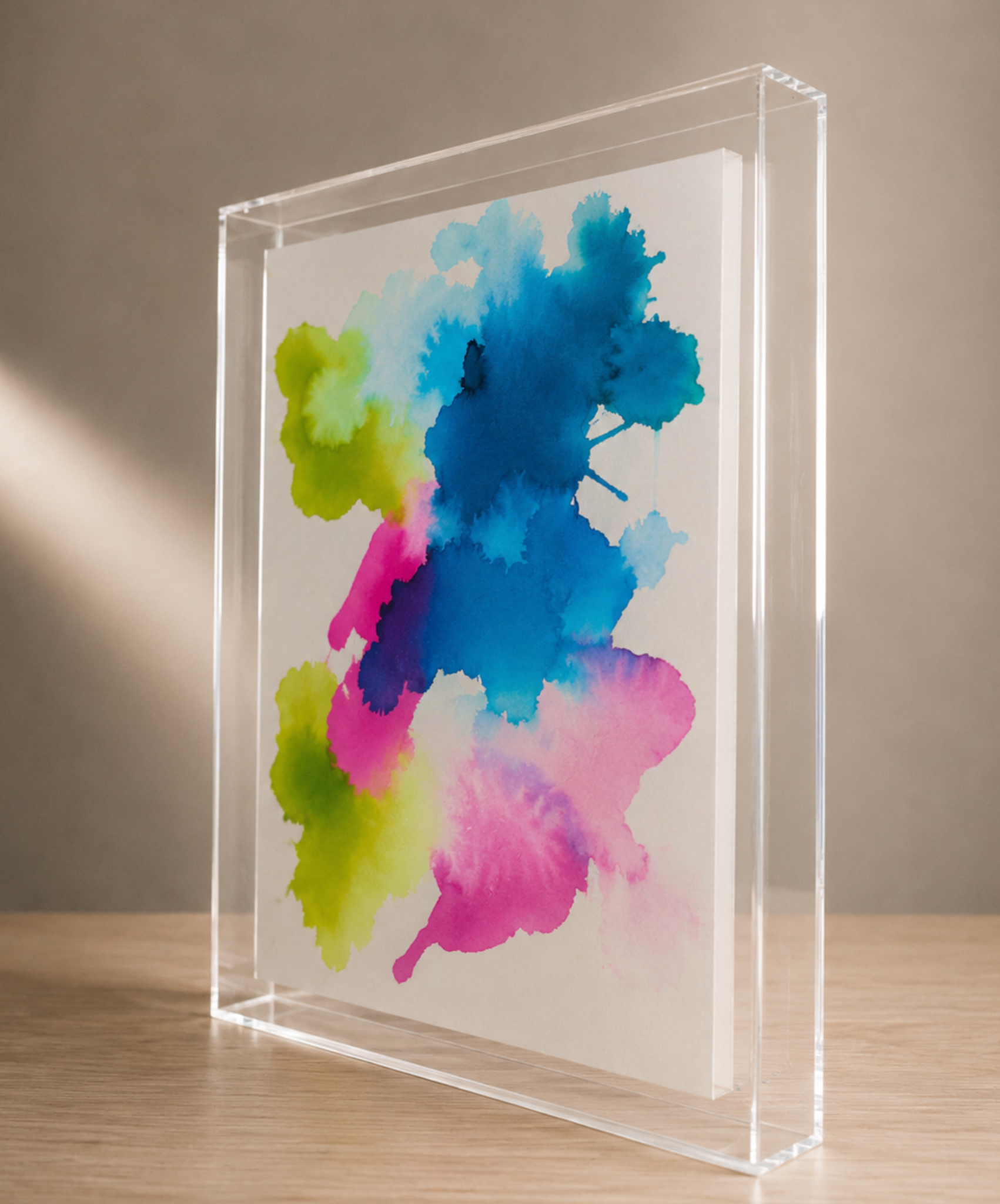 Quadro Acrílico com Aquarela Abstrata