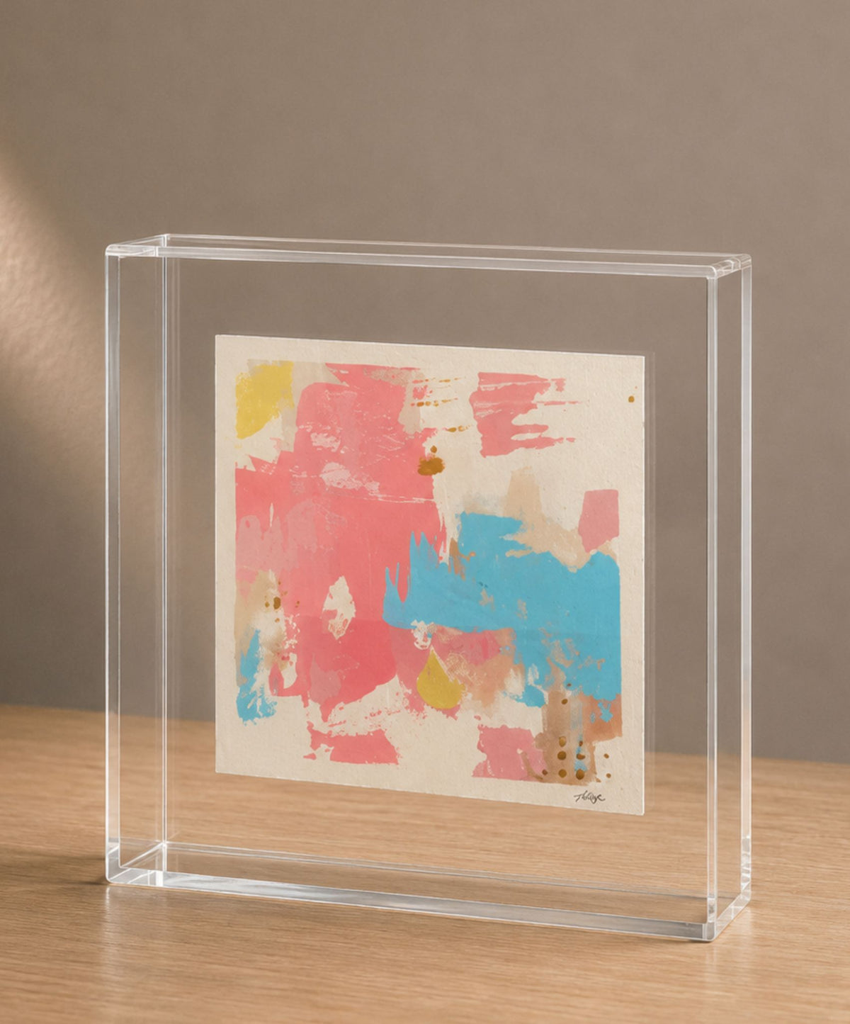 Quadro em Acrílico com Pintura Abstrata em Técnica Mista | Coleção Pastel | Felipe Bernardes