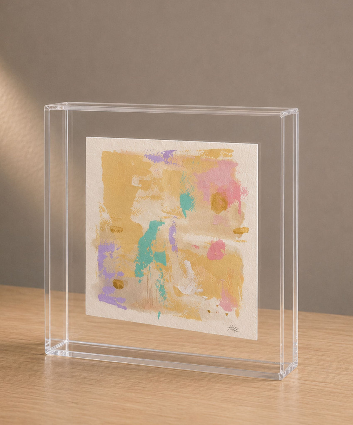 Quadro em Acrílico com Pintura Abstrata em Técnica Mista | Coleção Pastel | Felipe Bernardes