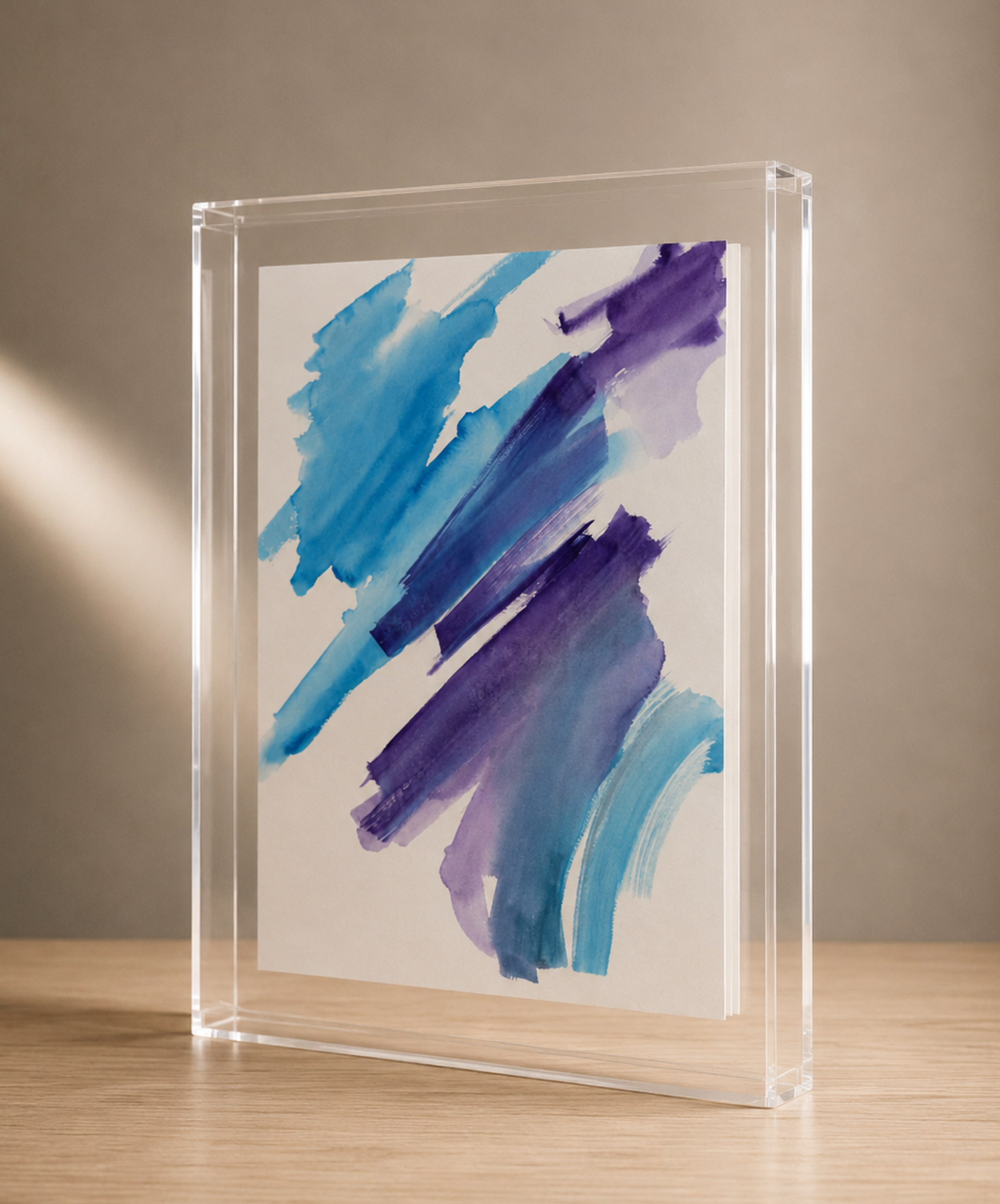Quadro Acrílico com Aquarela Abstrata