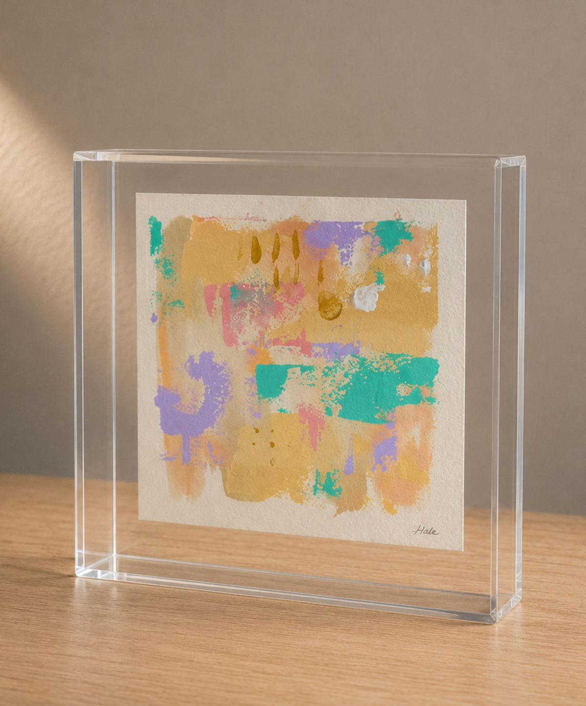 Quadro em Acrílico com Pintura Abstrata em Técnica Mista | Coleção Pastel | Felipe Bernardes