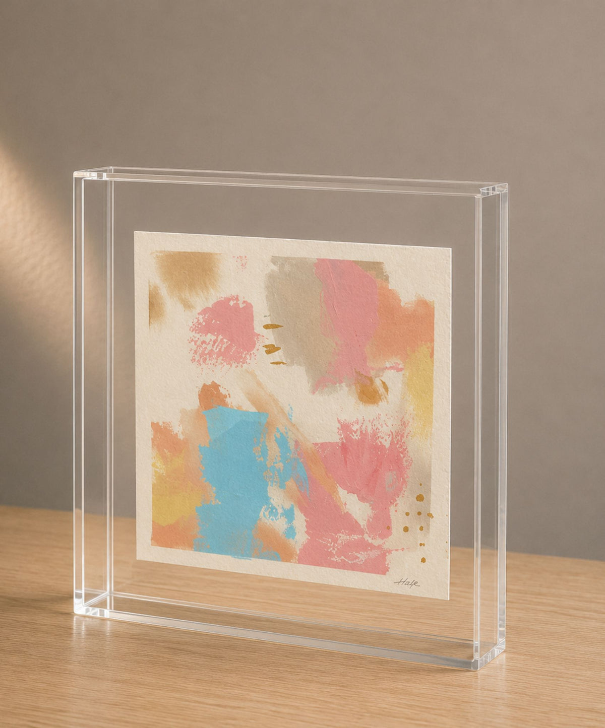 Quadro em Acrílico com Pintura Abstrata em Técnica Mista | Coleção Pastel | Felipe Bernardes