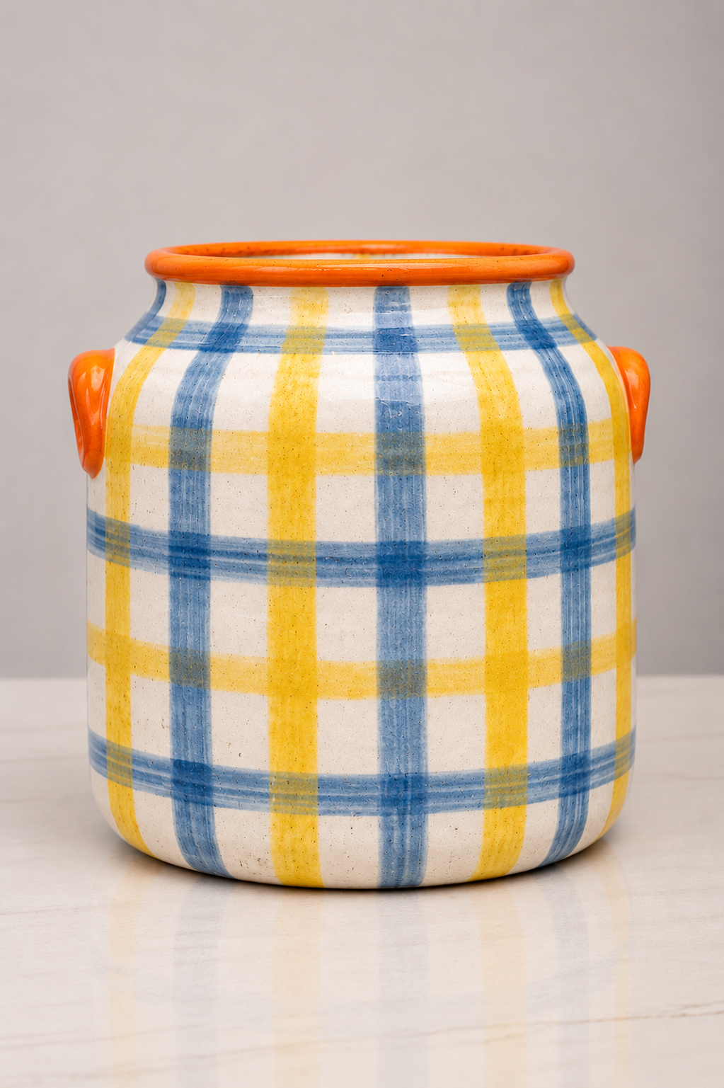 Vaso Trama Azul+Amarelo