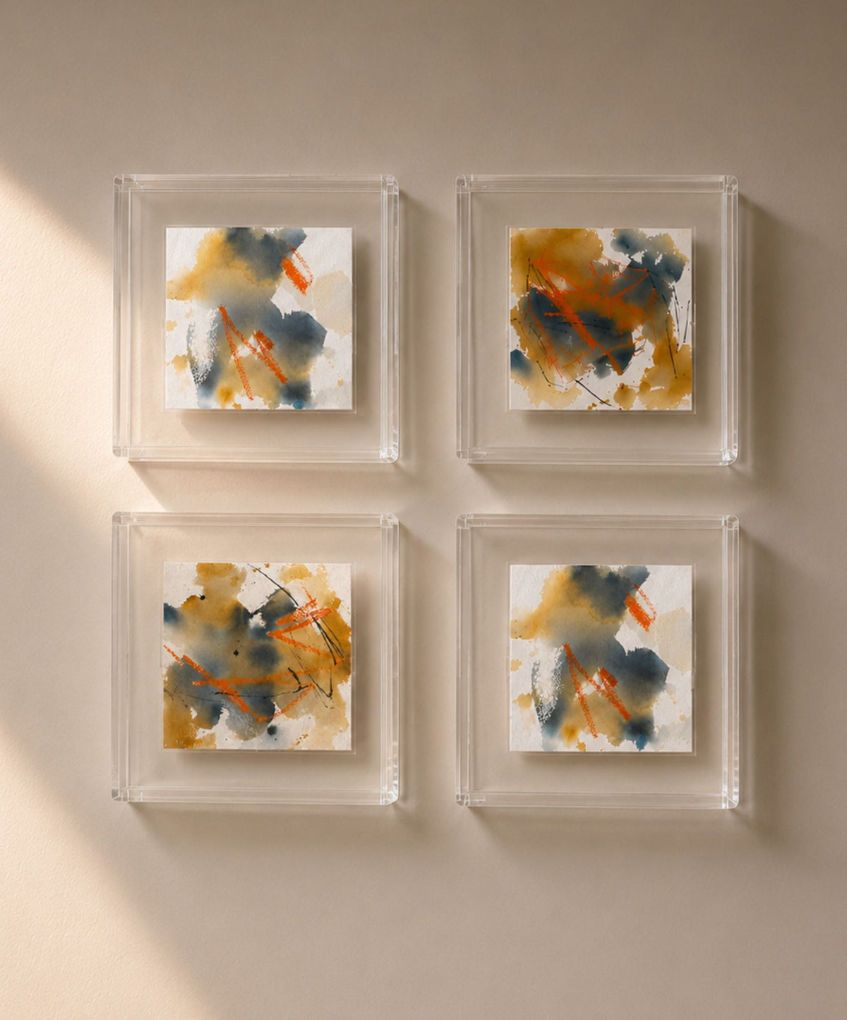 Quadro em Acrílico com Pintura Abstrata em Técnica Mista | Felipe Bernardes