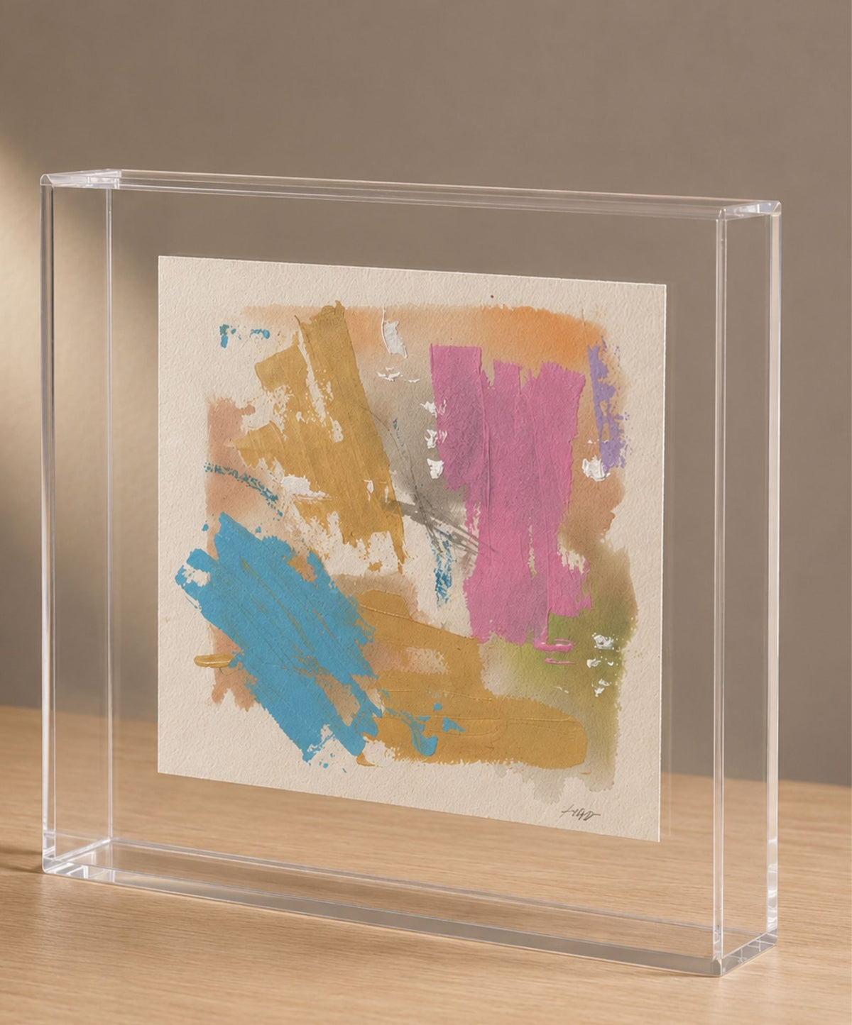 Quadro em Acrílico com Pintura Abstrata em Técnica Mista | Coleção Pastel | Felipe Bernardes