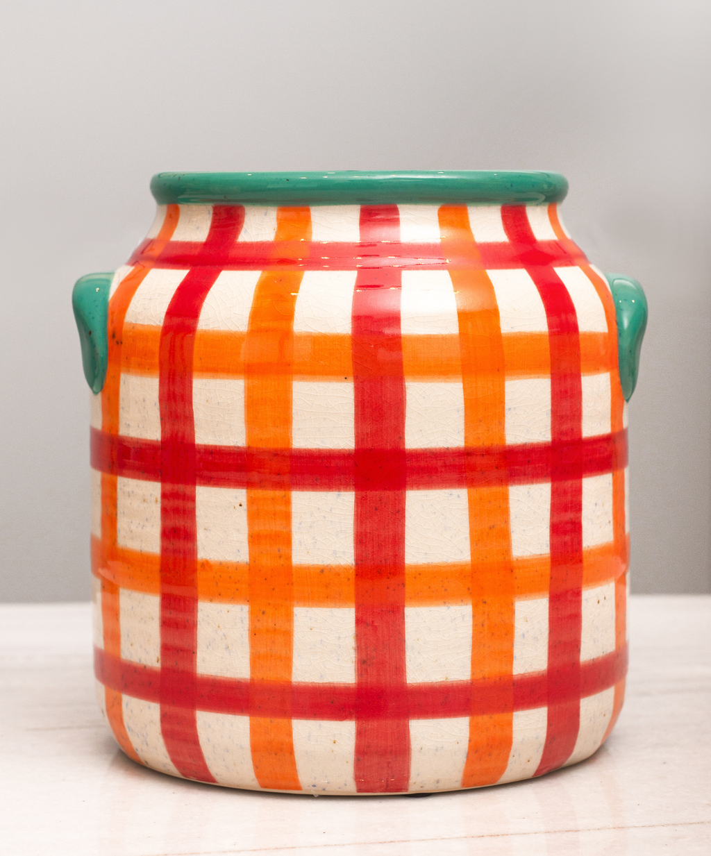 Vaso Trama Vermelho+Laranja