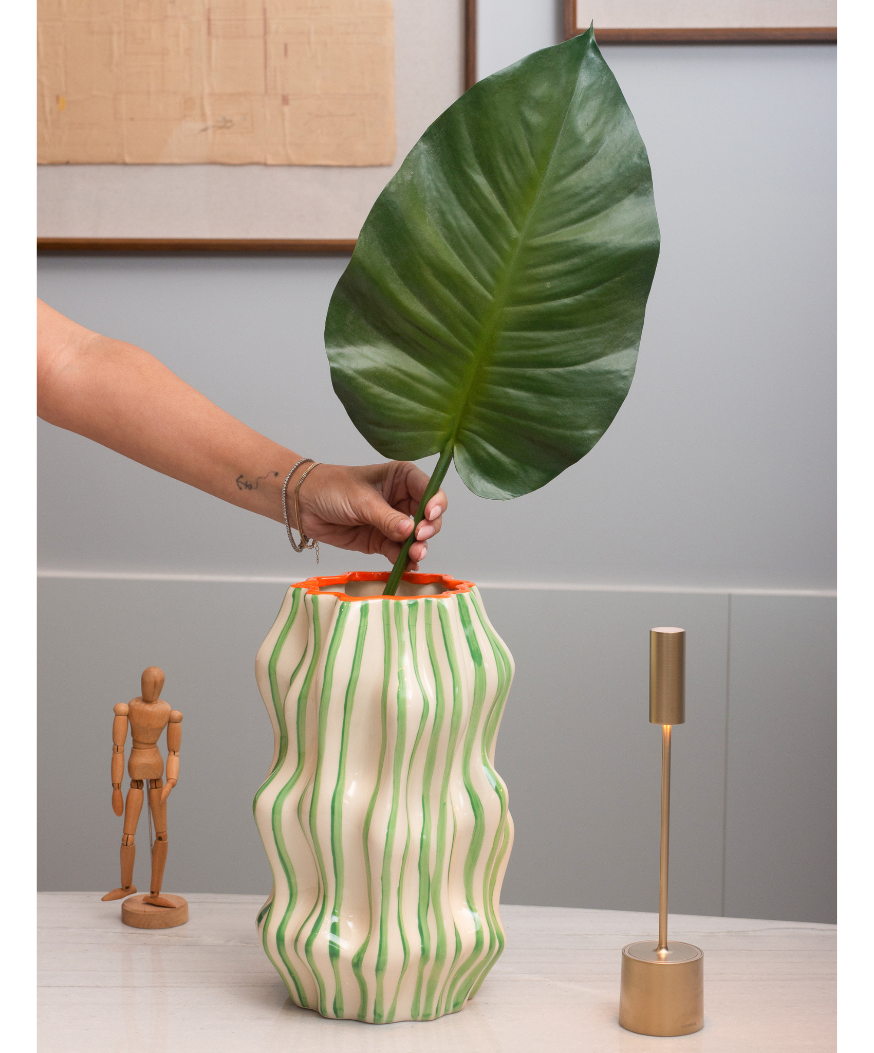 Vaso Linea Verde e Laranja