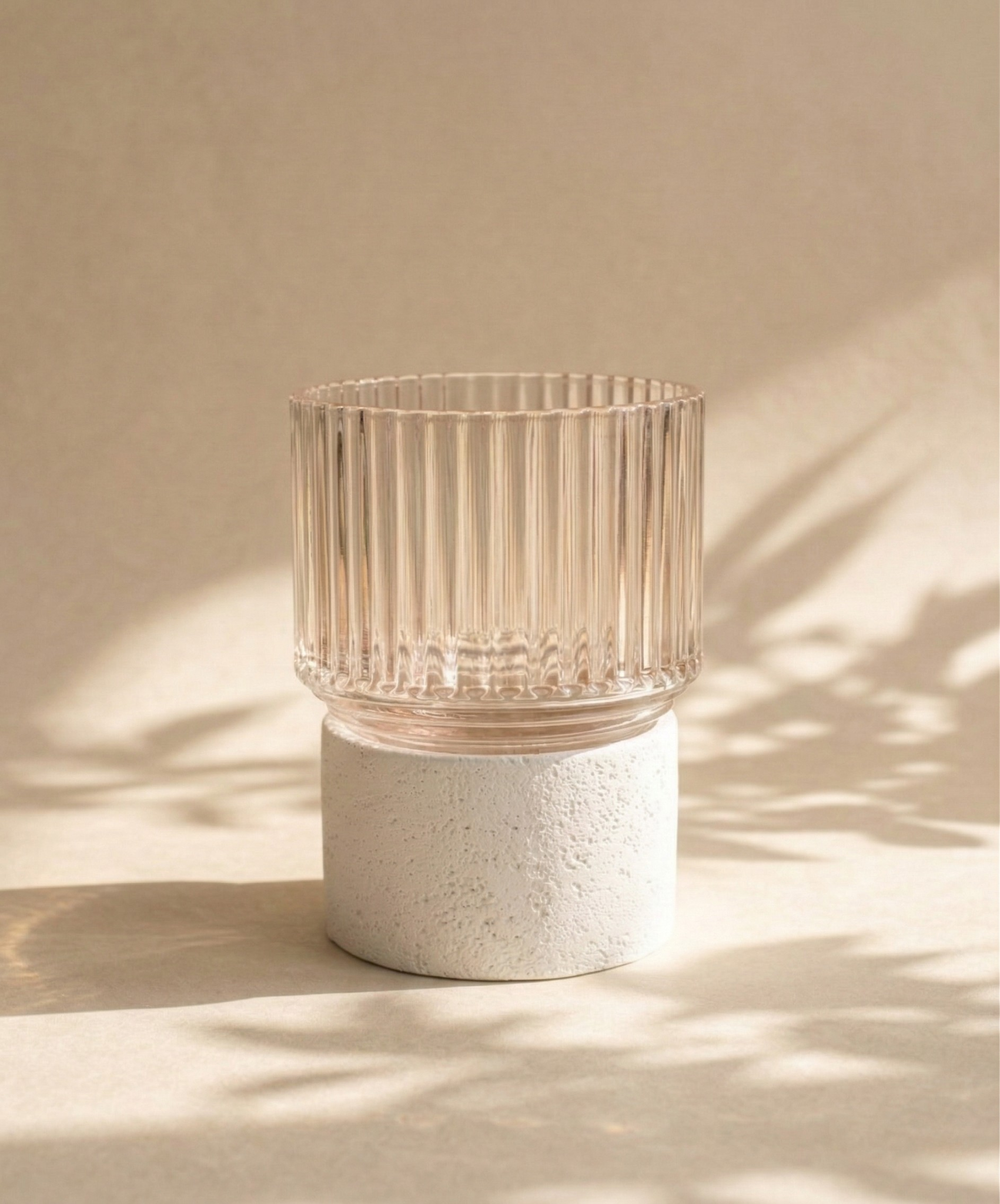 VASO DE VIDRO CANELATTO BIANCO
